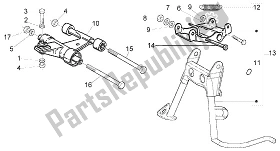 Toutes les pièces pour le Bras Oscillant Central du Vespa LX 50 2T 2005