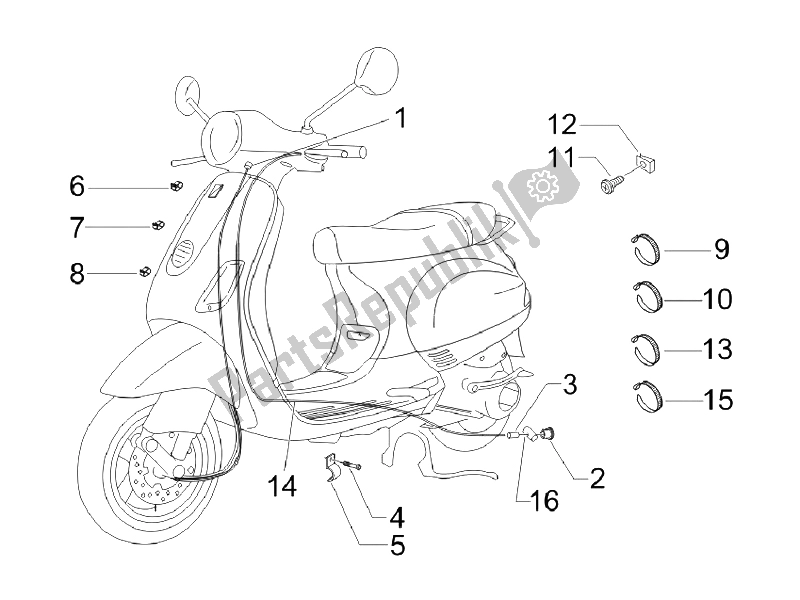All parts for the Transmissions of the Vespa LX 125 4T IE E3 Vietnam 2011