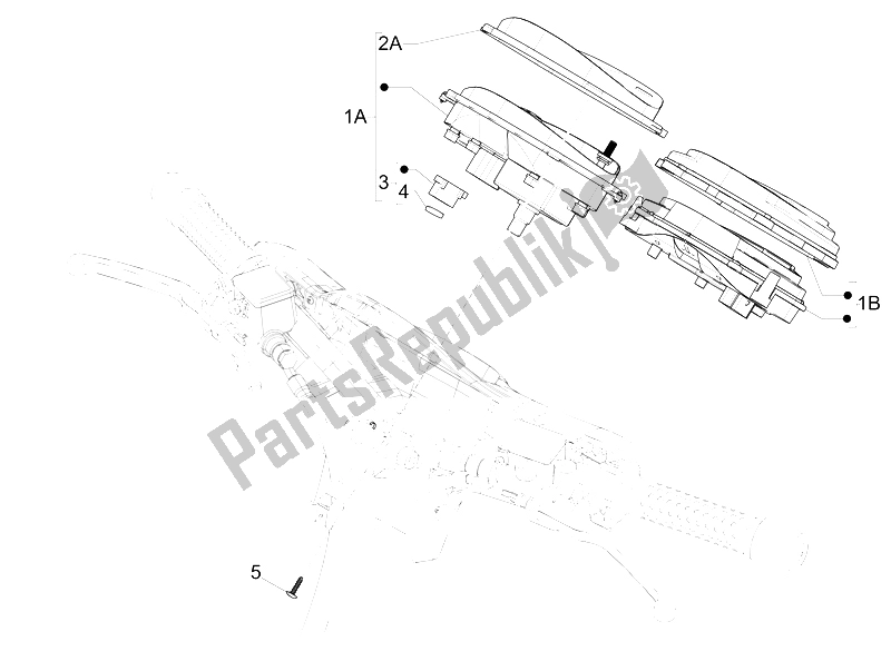 Toutes les pièces pour le Tableau De Bord Combiné du Vespa GTS 300 IE 2012