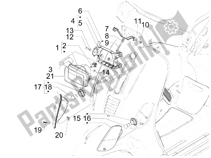 Toutes les pièces pour le Phares Avant - Clignotants du Vespa S 150 4T 2V IE E3 College 2009