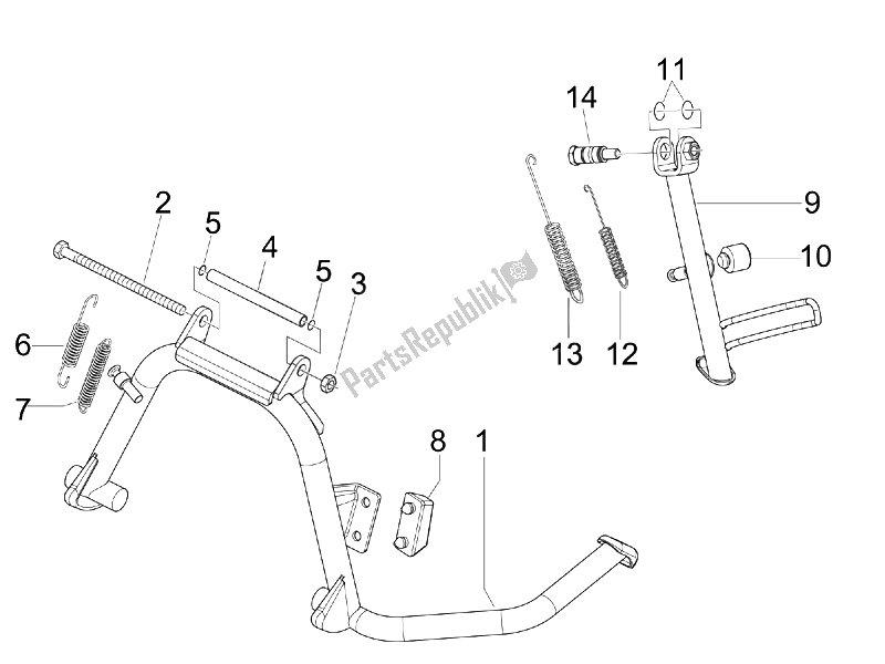 Toutes les pièces pour le Des Stands du Vespa GTS 300 IE Super Sport 2010