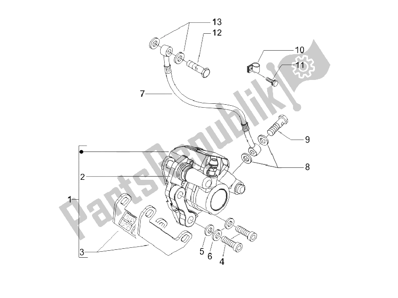 Toutes les pièces pour le Tuyaux De Freins - étriers du Vespa LX 125 4T IE E3 Vietnam 2011