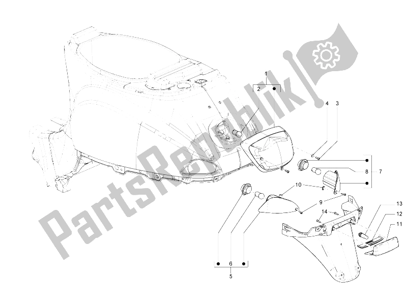 Toutes les pièces pour le Phares Arrière - Clignotants du Vespa LX 125 4T 2V IE E3 Taiwan 2011