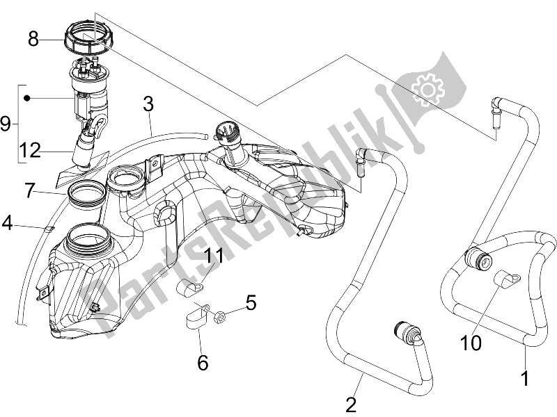 Todas as partes de Sistema De Abastecimento do Vespa GTV 250 IE 2006