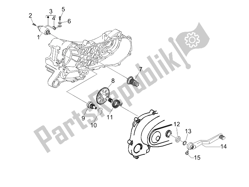 Toutes les pièces pour le Stater - Démarreur électrique du Vespa LX 50 4T USA 2009