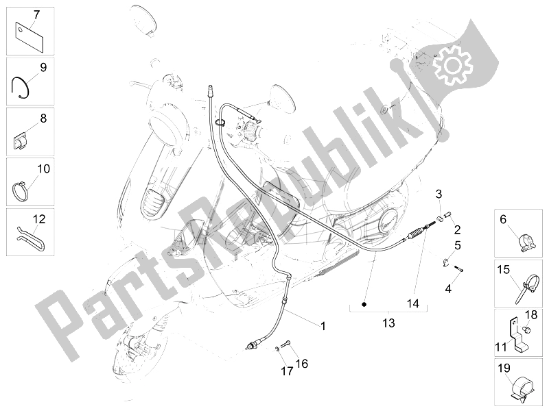 All parts for the Transmissions of the Vespa LXV 150 4T 3V E3 Vietnam 2014