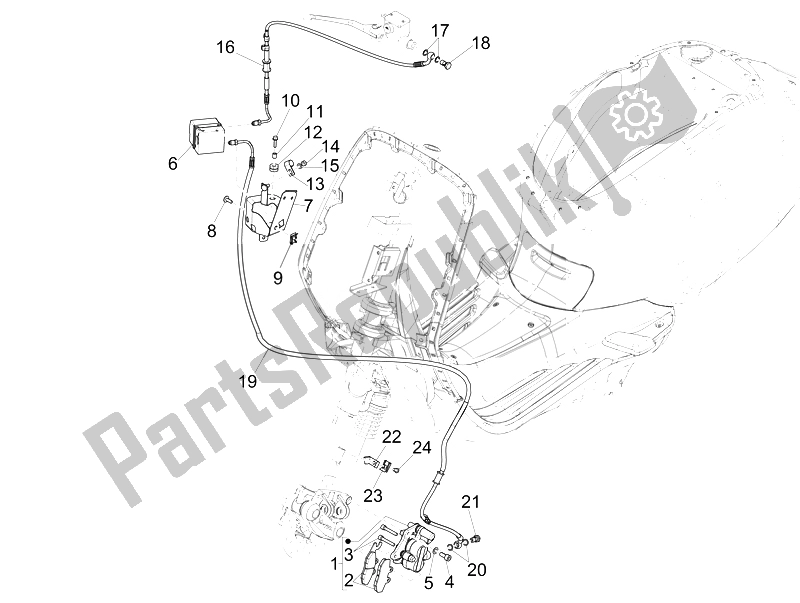 All parts for the Brakes Pipes - Calipers (abs) of the Vespa 150 4T 3V IE Primavera 2014