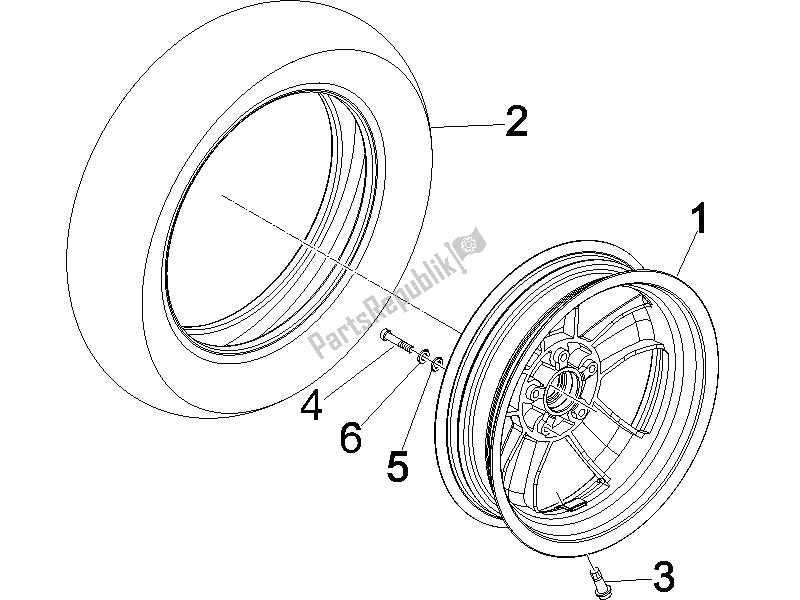 Toutes les pièces pour le Roue Avant du Vespa GTS 250 IE China 2011