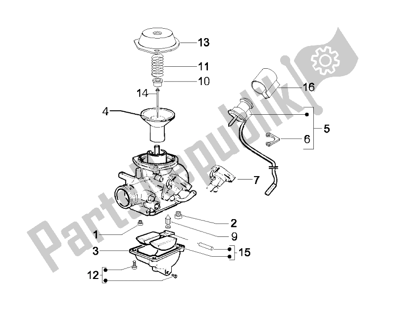 Tutte le parti per il Componenti Del Carburatore del Vespa LX 125 4T E3 2009