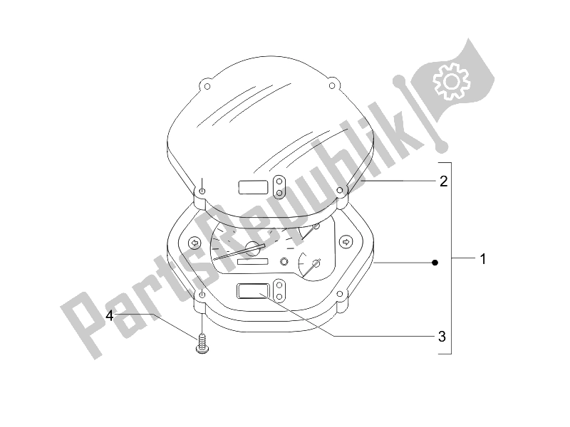 Alle onderdelen voor de Meter Combinatie-dashboard van de Vespa Granturismo 200 L USA 2007