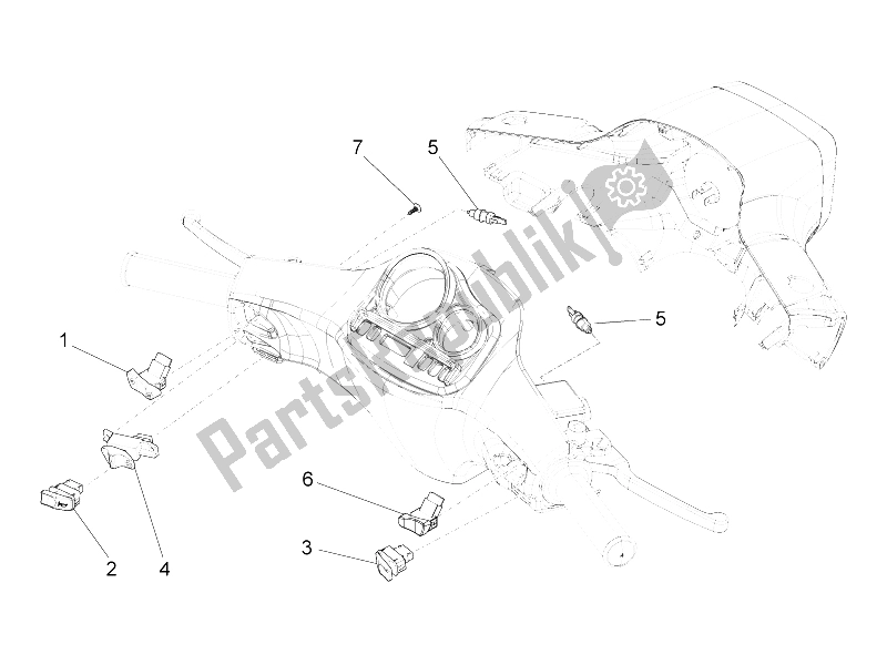 All parts for the Selectors - Switches - Buttons of the Vespa S 150 4T 3V IE Vietnam 2012