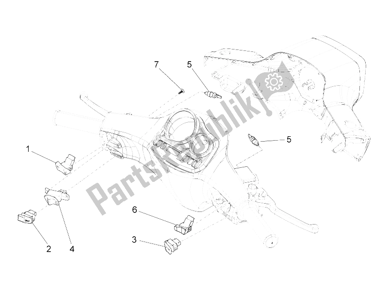 Toutes les pièces pour le Sélecteurs - Interrupteurs - Boutons du Vespa S 150 4T 3V IE Vietnam 2012