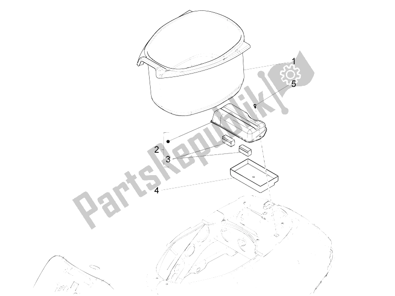 All parts for the Helmet Huosing - Undersaddle of the Vespa LX 125 4T 3V IE 2012