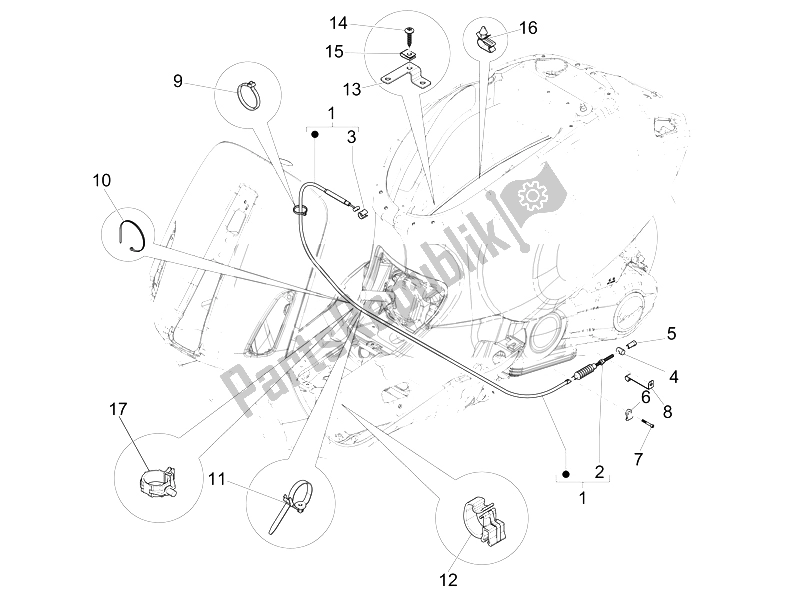 All parts for the Transmissions of the Vespa Sprint 50 4T 2V 25 KMH B NL 2014