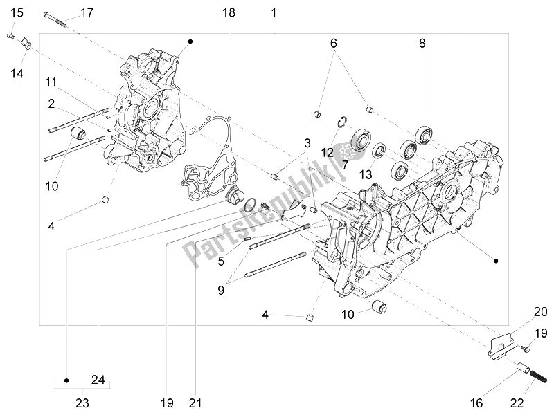 Toutes les pièces pour le Carter du Vespa LX 125 4T 3V IE 2012