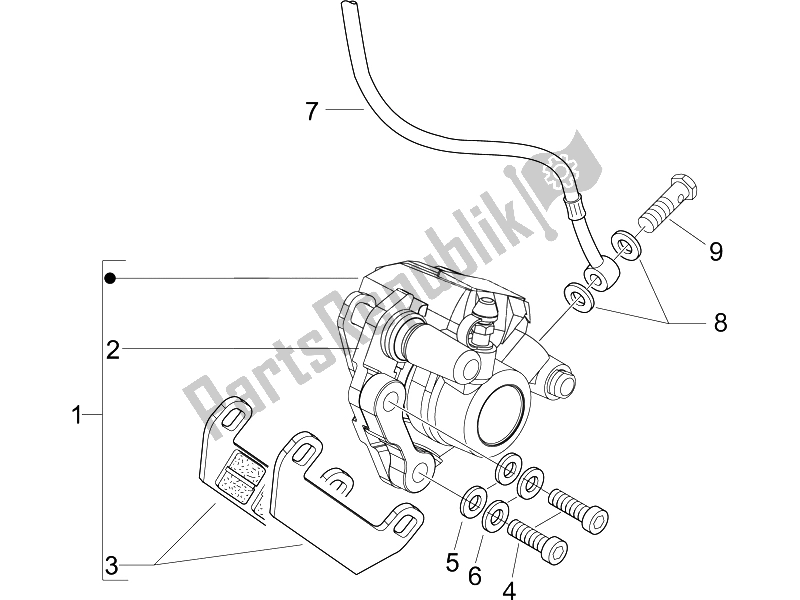 Tutte le parti per il Tubi Dei Freni - Pinze del Vespa LX 50 4T 4V NL 2011