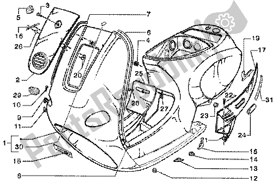 Alle onderdelen voor de Chasis van de Vespa ET4 125 Leader 2000