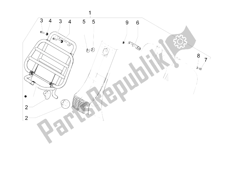 All parts for the Front Luggage Rack of the Vespa PX 125 2011