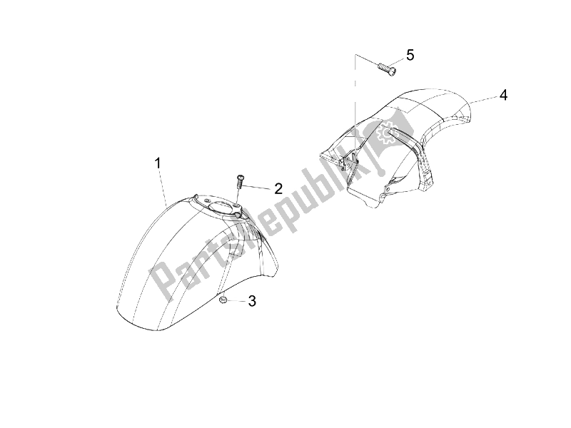 Todas las partes para Carcasa De La Rueda - Guardabarros de Vespa Granturismo 125 L E3 2006
