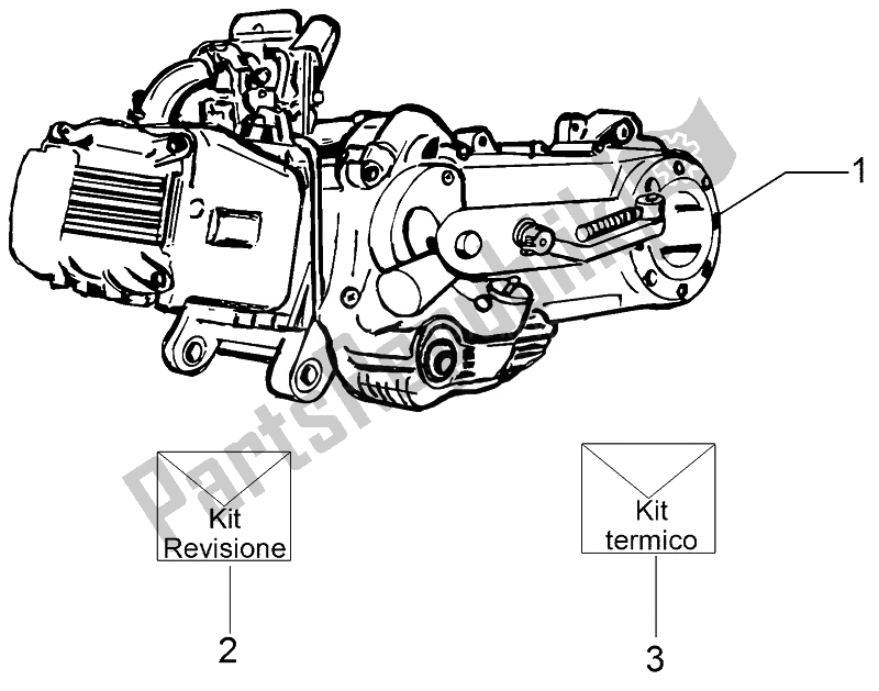 All parts for the Engine, Assembly of the Vespa Vespa Sprint 50 4T 2V 25 KMH EU 2014