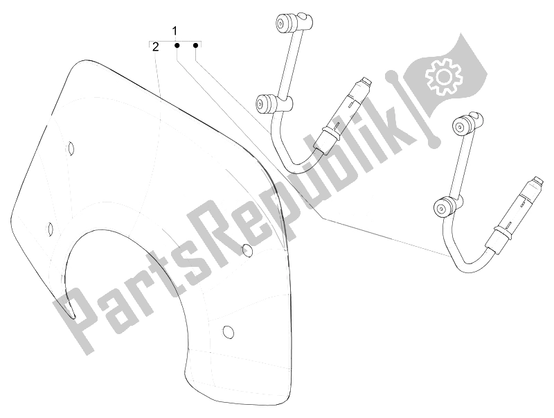 All parts for the Windshield - Glass of the Vespa Vespa Primavera 50 4T 4V EU 2014