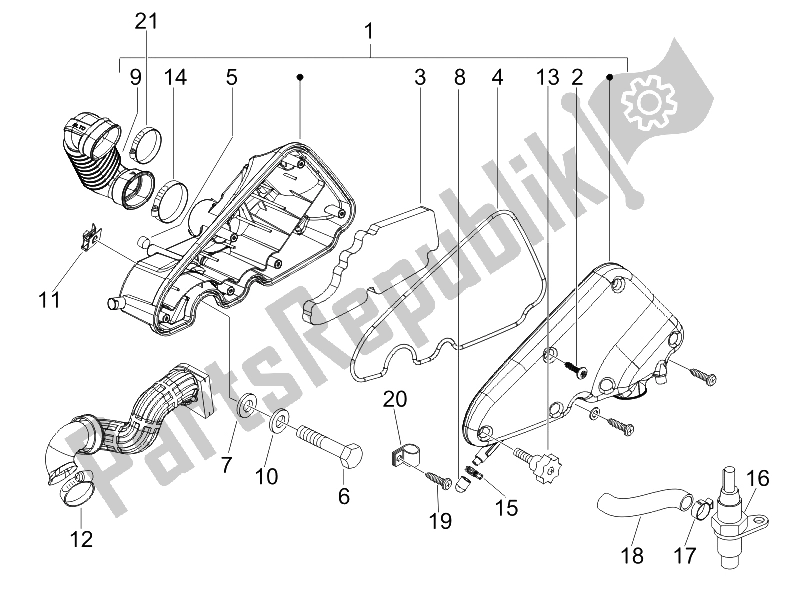 Wszystkie części do Filtr Powietrza Vespa LX 150 4T E3 2006