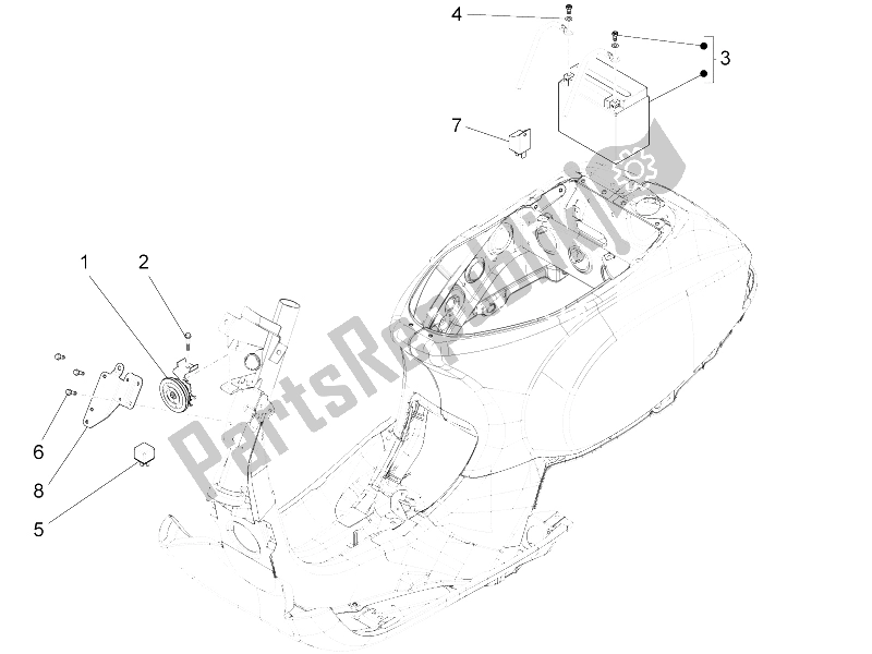 Toutes les pièces pour le Télécommandes - Batterie - Klaxon du Vespa S 125 4T 3V E3 IE Vietnam 2012