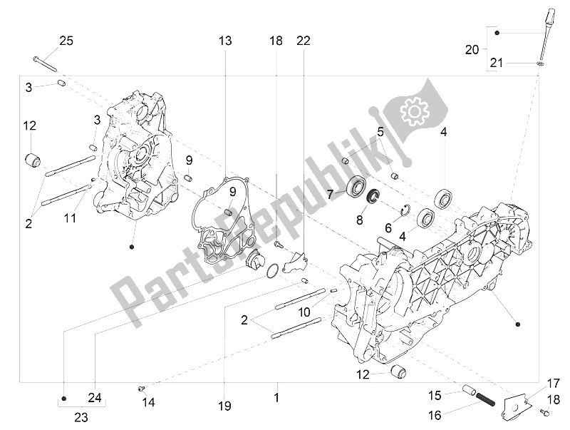 Wszystkie części do Korbowód Vespa Vespa GTS 300 IE ABS E4 EU 2016