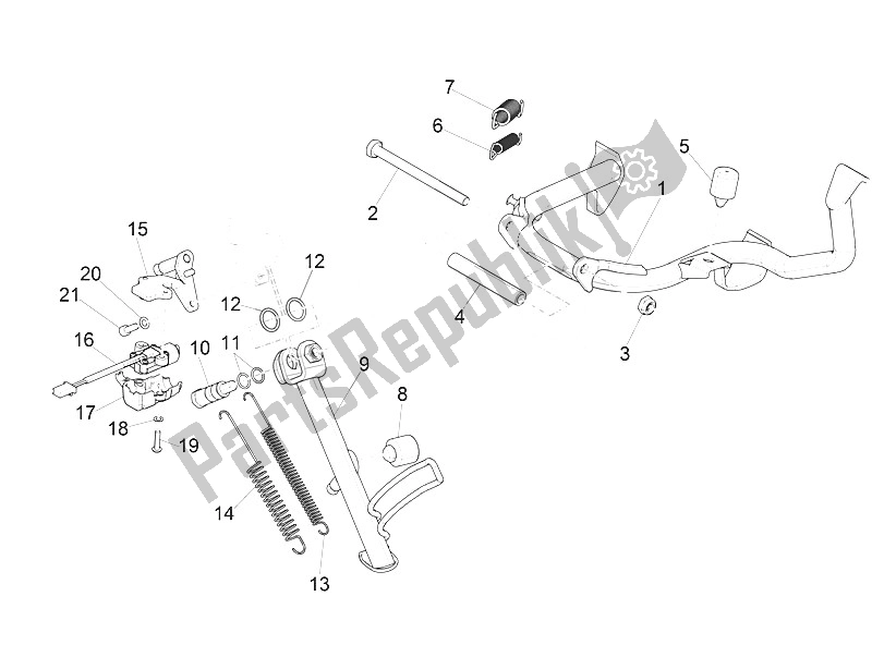 All parts for the Stand/s of the Vespa Vespa GTS 125 4T E4 ABS EU 2016