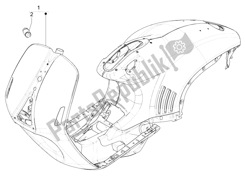 All parts for the Frame/bodywork of the Vespa 946 125 2014