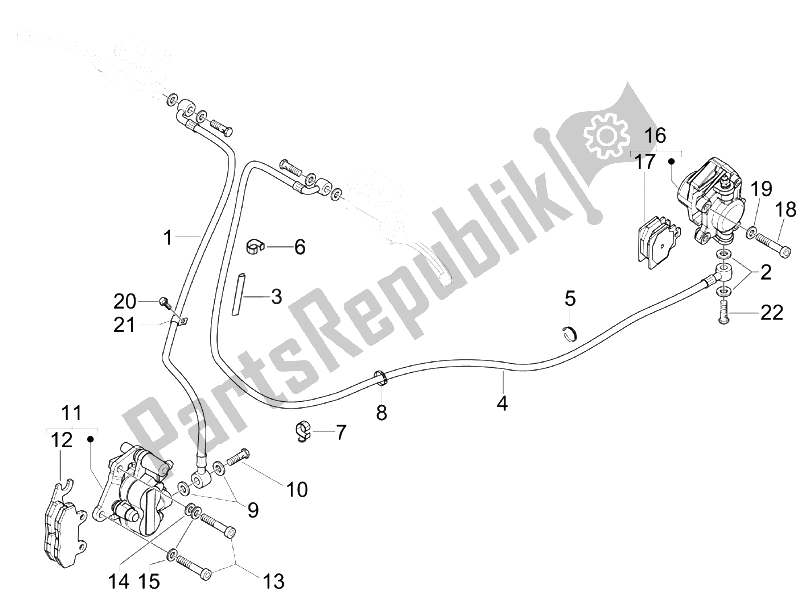 Toutes les pièces pour le Tuyaux De Freins - étriers du Vespa Granturismo 200 L UK 2005