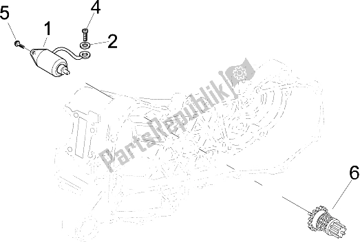 Toutes les pièces pour le Stater - Démarreur électrique du Vespa LX 125 4T IE E3 2009