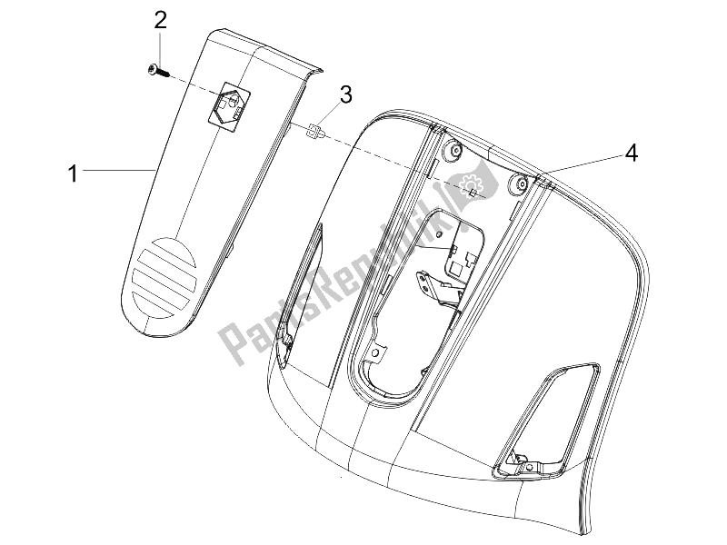 Todas las partes para Escudo Delantero de Vespa GTV 125 4T E3 UK 2006