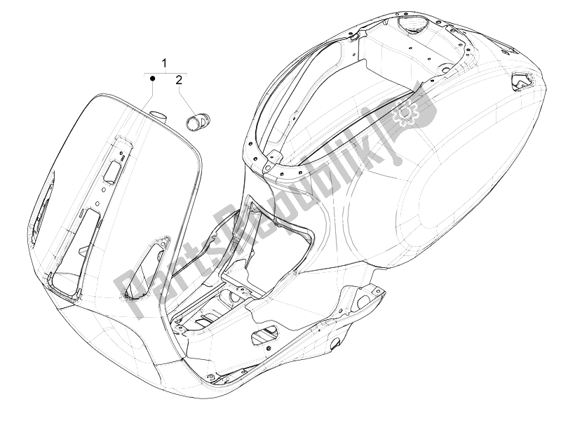 All parts for the Frame/bodywork of the Vespa Primavera 50 2T 2014