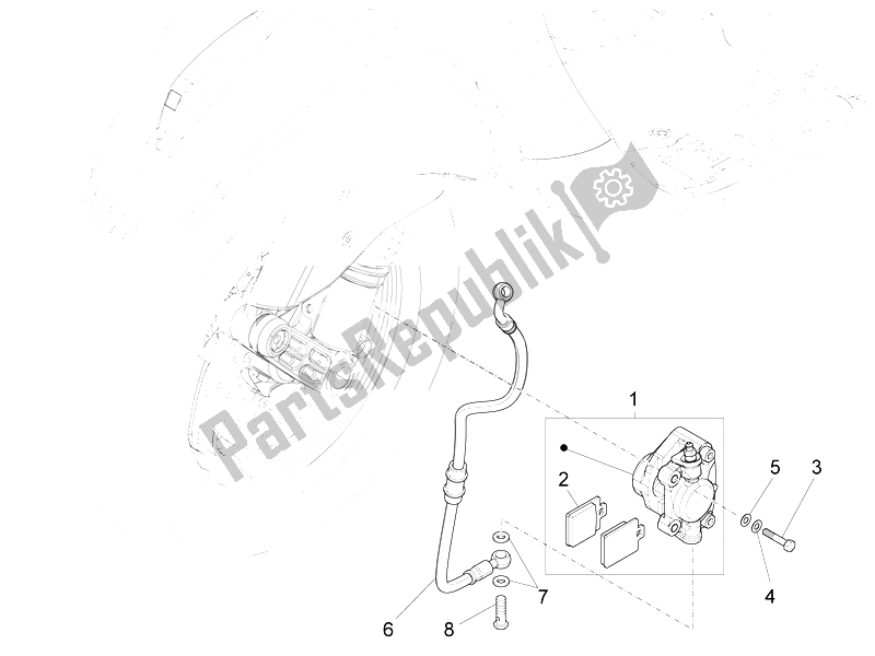 Toutes les pièces pour le Tuyaux De Freins - étriers du Vespa LT 150 4T 3V IE 2014