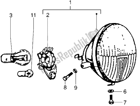 Toutes les pièces pour le Unité Optique du Vespa PX 200 E 1985