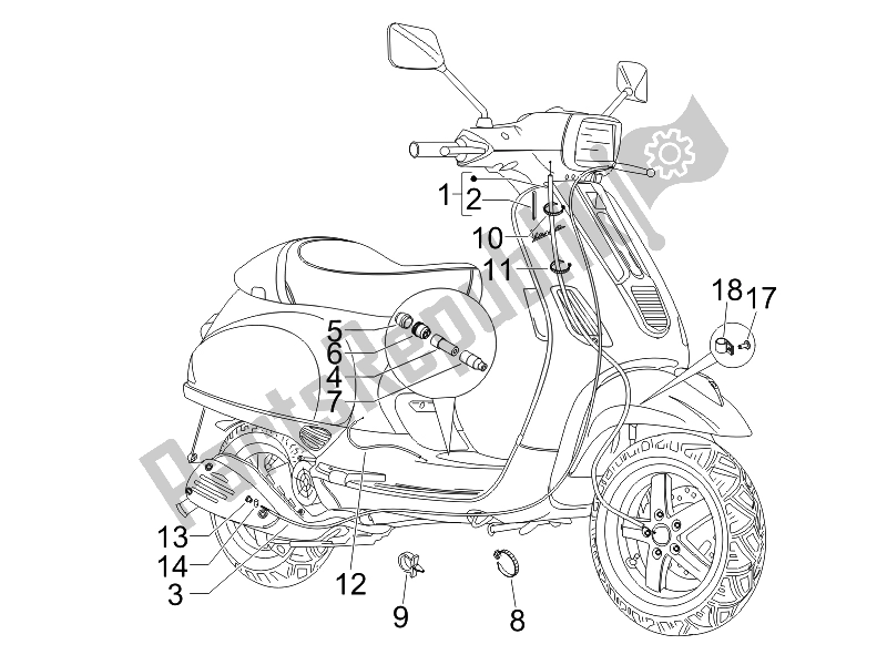 Todas as partes de Transmissões do Vespa S 50 2T UK 2007