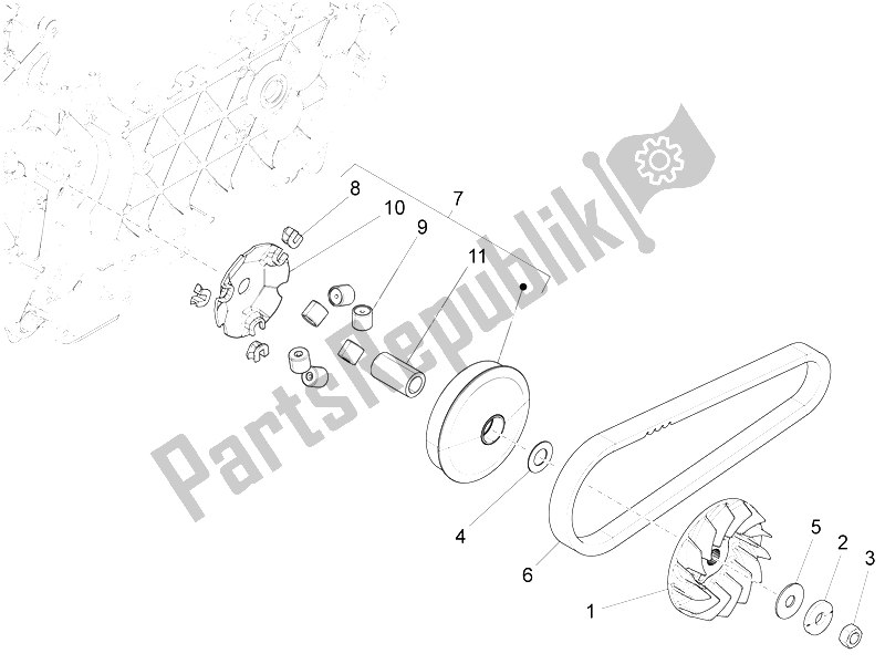 Toutes les pièces pour le Poulie Motrice du Vespa S 125 4T 3V IE 2012