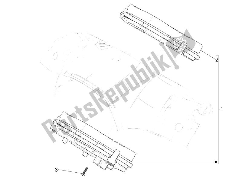 Todas las partes para Tablero Combinado De Medidor de Vespa 150 Sprint 4T 3V IE USA 2014