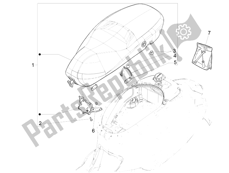 Alle onderdelen voor de Zadel / Stoelen van de Vespa 50 4T 2V 52 KMH B NL 2014