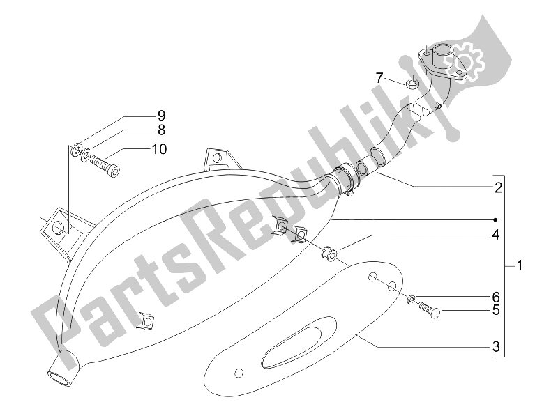 Toutes les pièces pour le Silencieux du Vespa GTV 125 4T E3 UK 2006