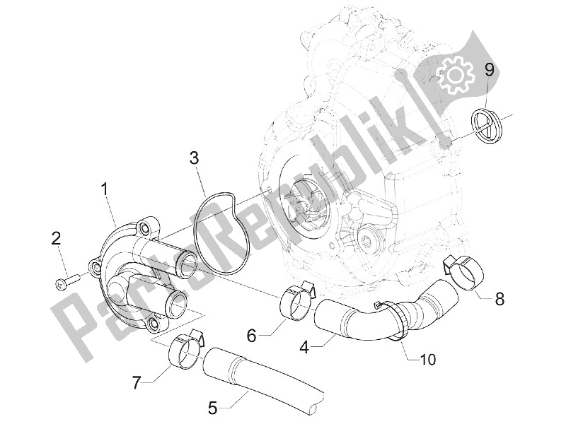 Toutes les pièces pour le Pompe De Refroidissement du Vespa Vespa GTS 300 IE ABS E4 EU 2016