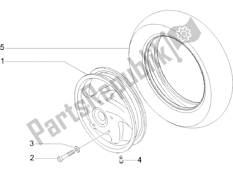 Tutte le parti per il Ruota Anteriore del Vespa LX 125 4T E3 Vietnam 2009