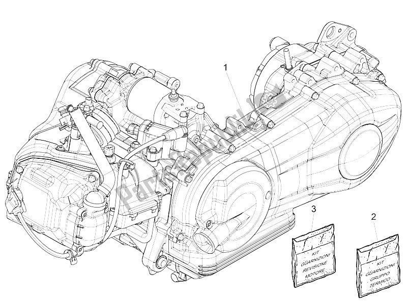 Tutte le parti per il Motore, Assemblaggio del Vespa Vespa Primavera 125 4T 3V Iget ABS EU 2016