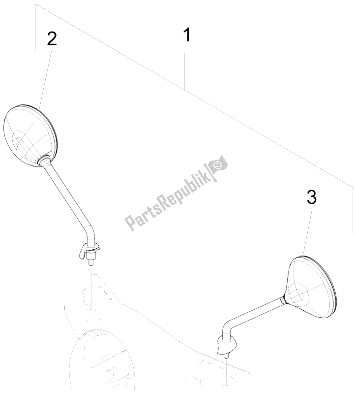 Tutte le parti per il Specchio / I Di Guida del Vespa GTS 250 2005