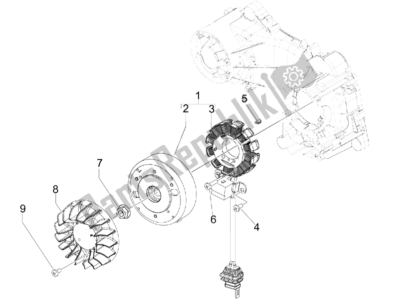 All parts for the Flywheel Magneto of the Vespa Vespa Primavera 50 4T 2V 25 KMH EU 2014