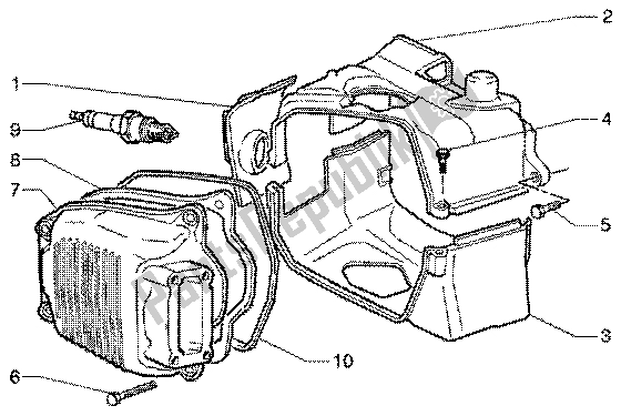 Alle onderdelen voor de Cilinderkop van de Vespa ET4 125 Leader 2000