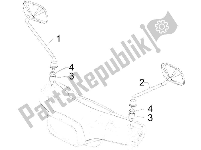 Todas las partes para Espejo / S De Conducción de Vespa S 125 4T IE E3 Vietnam 2011