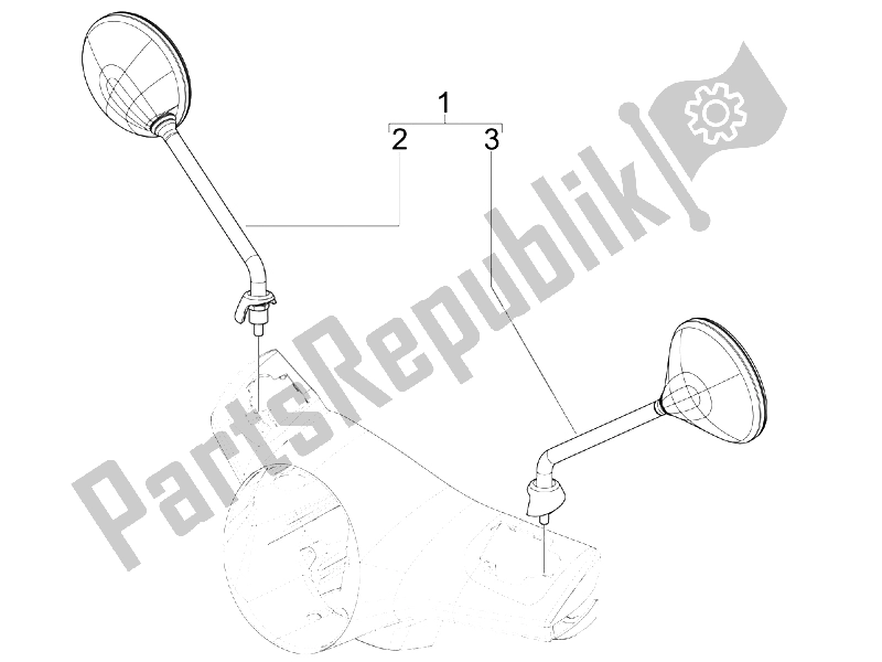 Toutes les pièces pour le Miroir (s) De Conduite du Vespa GTS 250 IE Super USA 2008