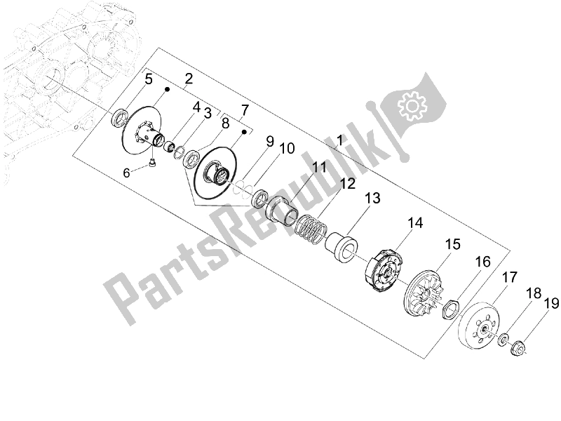 Tutte le parti per il Puleggia Condotta del Vespa GTV 250 IE USA 2007